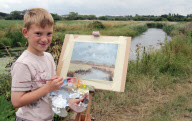 7-year-old 'Mini Monet' Keiron Williamson takes art world by storm, Norfolk, Britain - 01 Aug 2010