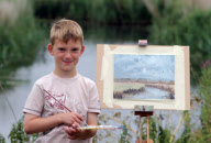 7-year-old 'Mini Monet' Keiron Williamson takes art world by storm, Norfolk, Britain - 01 Aug 2010