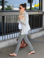 Ashley Tisdale and Pooch Fly Out