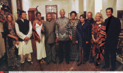 PRETORIA: PRESIDENT MANDELA WITH HIS CELEBRITY GUESTS/JEMIMA & IMRAN KHAN,NAOMI CAMP