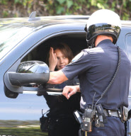 Jessica Alba gets pulled over for speeding, Los Angeles, America - 11 Aug 2010