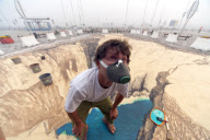 'Duality' 3D street painting by Edgar Mueller, Moscow, Russia - 08 Aug 2010