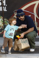 Christina Aguilera's hubby JORDAN BRATMAN and son MAX spotted in Beverly Hills