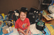 11-year-old Liam Derbyshire, who stops breathing every time he falls asleep, Gosport, Hampshire, Britain - 15 Aug 2010