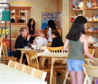 Sharon Stone and her son at Color Me Mine