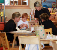 Sharon Stone and her son at Color Me Mine