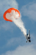 Stunt pilot Dino Moline loses a wing during a display, El Trebol, Santa Fe, Argentina - 15 Aug 2010