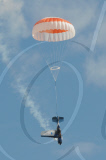 Stunt pilot Dino Moline loses a wing during a display, El Trebol, Santa Fe, Argentina - 15 Aug 2010