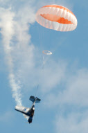 Stunt pilot Dino Moline loses a wing during a display, El Trebol, Santa Fe, Argentina - 15 Aug 2010