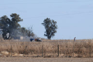 Stunt pilot Dino Moline loses a wing during a display, El Trebol, Santa Fe, Argentina - 15 Aug 2010