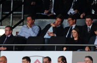 Hugh Grant and Fabio Capello at Fulham v Manchester United match, London, Britain - 22 Aug 2010