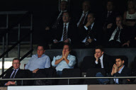 Hugh Grant and Fabio Capello at Fulham v Manchester United match, London, Britain - 22 Aug 2010