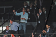 Hugh Grant and Fabio Capello at Fulham v Manchester United match, London, Britain - 22 Aug 2010
