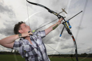 14-year-old breaks archery world record by firing arrow the length of five football pitches, Corby, Northamptonshire, Britain - 20 Aug 2010