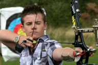 14-year-old breaks archery world record by firing arrow the length of five football pitches, Corby, Northamptonshire, Britain - 20 Aug 2010