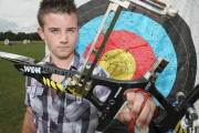 14-year-old breaks archery world record by firing arrow the length of five football pitches, Corby, Northamptonshire, Britain - 20 Aug 2010