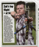14-year-old breaks archery world record by firing arrow the length of five football pitches, Corby, Northamptonshire, Britain - 20 Aug 2010