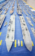 Man spends 62 years making fleet of 430 Royal Navy warships out of matchsticks, Blandford, Dorset, Britain - 24 Aug 2010