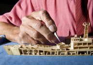Man spends 62 years making fleet of 430 Royal Navy warships out of matchsticks, Blandford, Dorset, Britain - 24 Aug 2010