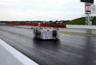 Motorised table breaks world's fastest furniture record, Santa Pod Raceway, Northamptonshire, Britain - 05 Sep 2010