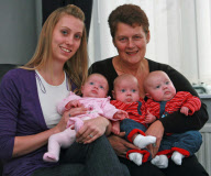 Gran delivers her own triplet grandchildren, Norwich, Britain - Nov 2009