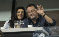 **EXCLUSIVE** Jean Reno and his wife Zofia at the US Open - New York
