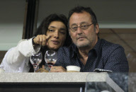 **EXCLUSIVE** Jean Reno and his wife Zofia at the US Open - New York