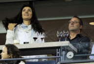 **EXCLUSIVE** Jean Reno and his wife Zofia at the US Open - New York