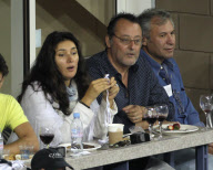 **EXCLUSIVE** Jean Reno and his wife Zofia at the US Open - New York