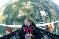Pilot's dramatic escape after glider crashes into runway, Shoreham, West Sussex, Britain - 22 Aug 2010