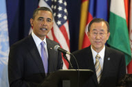 Barack Obama and Ban Ki-moon at the United Nations Luncheon - New York