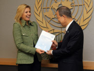 Princess Maxima meets Ban Ki-moon at the United Nations - New York