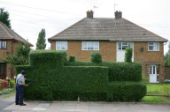 Jack Fisher with his train-shaped hedge, Retford, Nottinghamshire, Britain - 23 Sep 2010