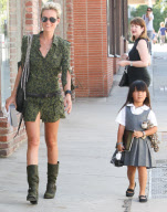 Laeticia Hallyday with daughter Jade in Pacific Palisades, Los Angeles, America - 28 Sep 2010
