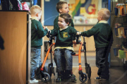Four-year-old Harley Lane, who lost all four limbs to meningitis, Stockport, Greater Manchester, Britain - 28 Sep 2010