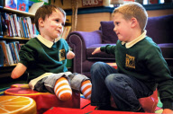 Four-year-old Harley Lane, who lost all four limbs to meningitis, Stockport, Greater Manchester, Britain - 28 Sep 2010