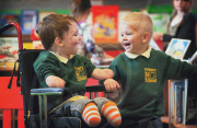 Four-year-old Harley Lane, who lost all four limbs to meningitis, Stockport, Greater Manchester, Britain - 28 Sep 2010