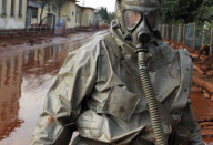 Reservoir containing toxic mud from the nearby Alumina factory leaks into the town of Devecser, Hungary - 05 Oct 2010