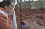Reservoir containing toxic mud from the nearby Alumina factory leaks into the town of Devecser, Hungary - 05 Oct 2010
