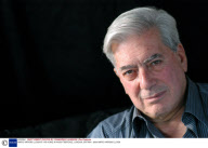 MARIO VARGAS LLOSA AT HIS HOME IN KNIGHTSBRIDGE, LONDON, BRITAIN - 2003