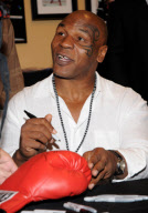 Mike Tyson autograph signing at Paint With Oil, Las Vegas, America - 16 Oct 2010