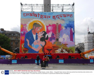 Giant Bollywood canvas, painted by Mumbai poster painters, Trafalgar Square, London, Britain - 17 Aug 2007
