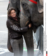 MONACO: Princess Stephanie of Monaco with the elephants