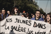 High school students demonstrate against the increasing of the retirement age