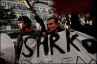 High school students demonstrate against the increasing of the retirement age