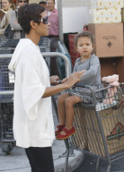 HALLE BERRY goes grocery shopping at Bristol Farms with her daughter NAHLA