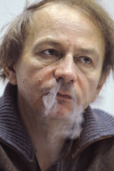 French author Michel Houellebecq gives press conference in Moscow