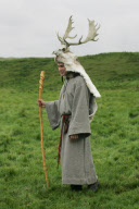 Druids conduct a ritual to celebrate Samhain (Halloween) at Avebury standing stones, Wiltshire, Britain - 31 Oct 2010