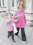 Carys Zeta Douglas Strolls To School With Grandma! 