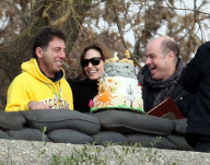 Angelina Jolie works out a firearm bunker scene